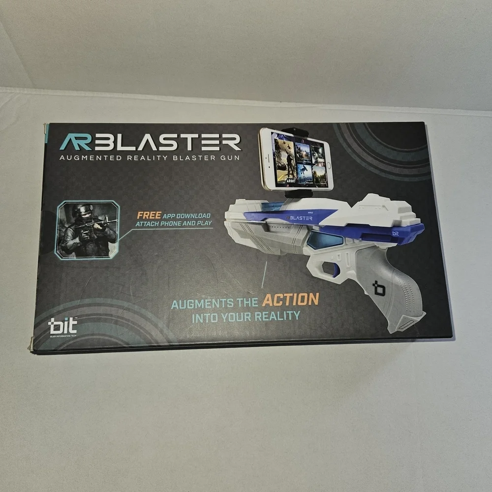 Augmented Reality Blaster Gun - White and Blue